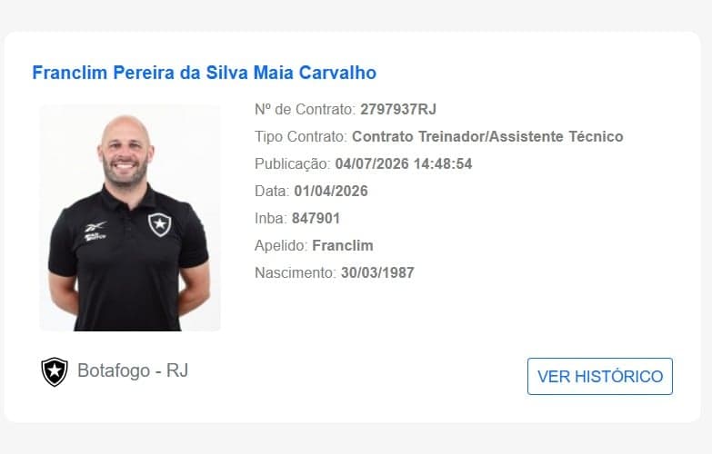 Franclim Carvalho foi regularizado no BID e pode estrear no comando do Botafogo (Foto: Reprodução)