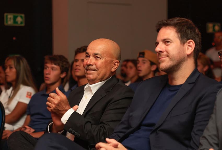 Larri Passos e Juan Martin Del Potro em evento da Federação Francesa em São Paulo (Foto: Marcello Zambrana/FFT)