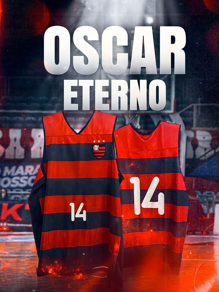 Anúncio de que o Flamengo irá aposentar o número 14 no basquete (Foto: Flamengo)