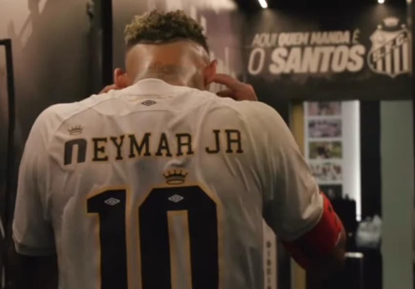 Neymar fez postagem nas redes sociais sobre gesto após a partida entre Santos e Fluminense (Foto: Reprodução)