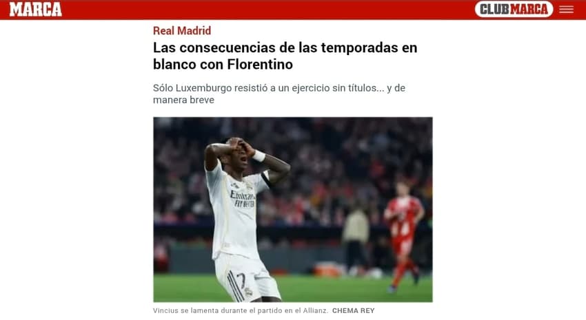 Jornal "Marca" cita Luxemburgo (Foto: Reprodução)