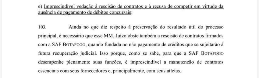 Pedido da SAF do Botafogo em ação na Justiça (Foto: Reprodução)
