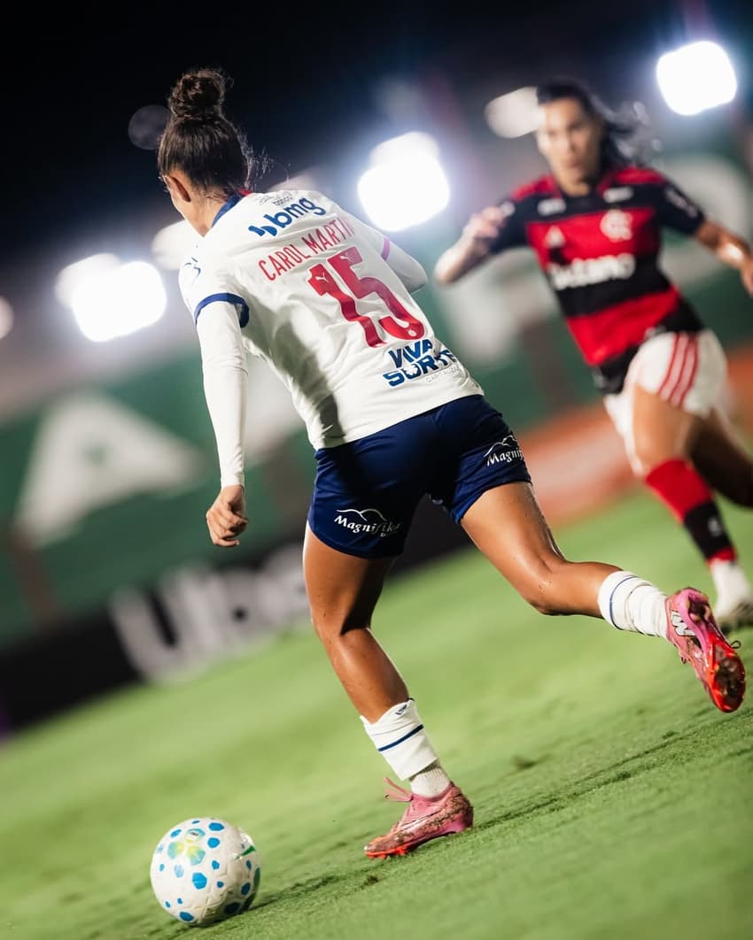 Carol durante Bahia x Flamengo, pelo Brasileirão Feminino. (Divulgação)