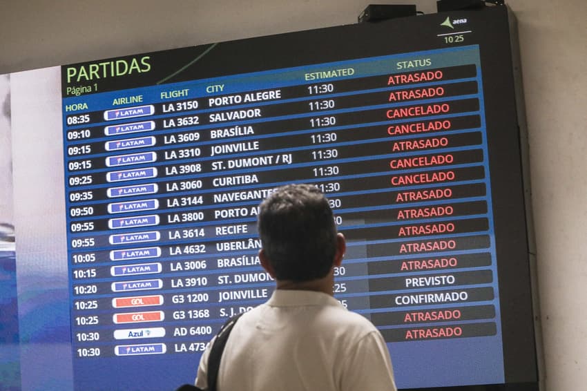 Painel no Aeroporto de Congonhas, em São Paulo