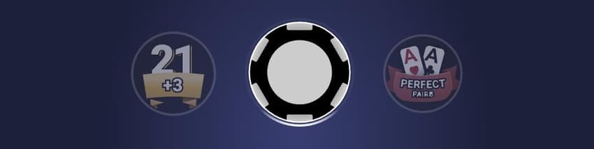 Captura de tela das apostas paralelas no blackjack