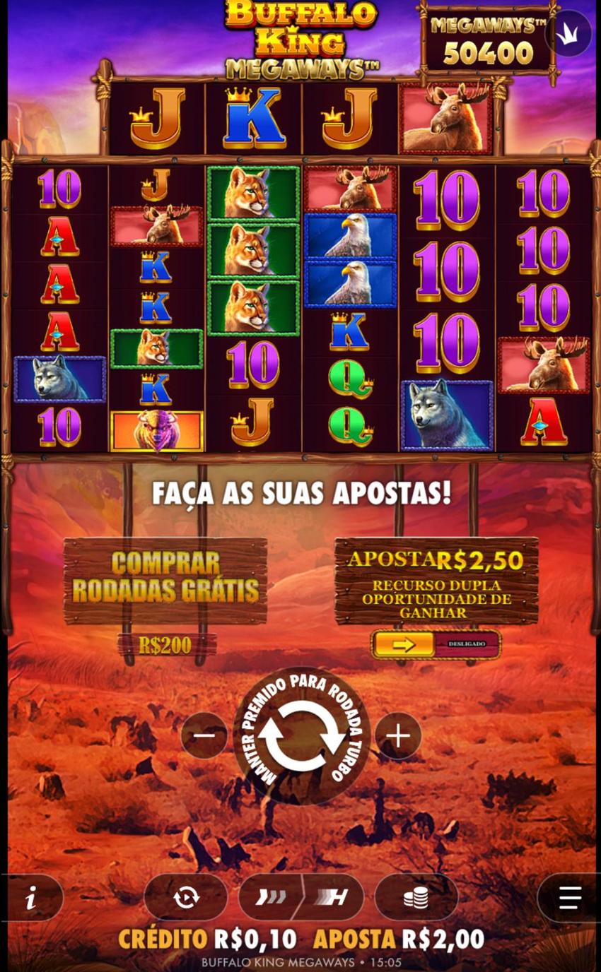 Captura de tela do jogo Buffalo King Megaways na Novibet.
