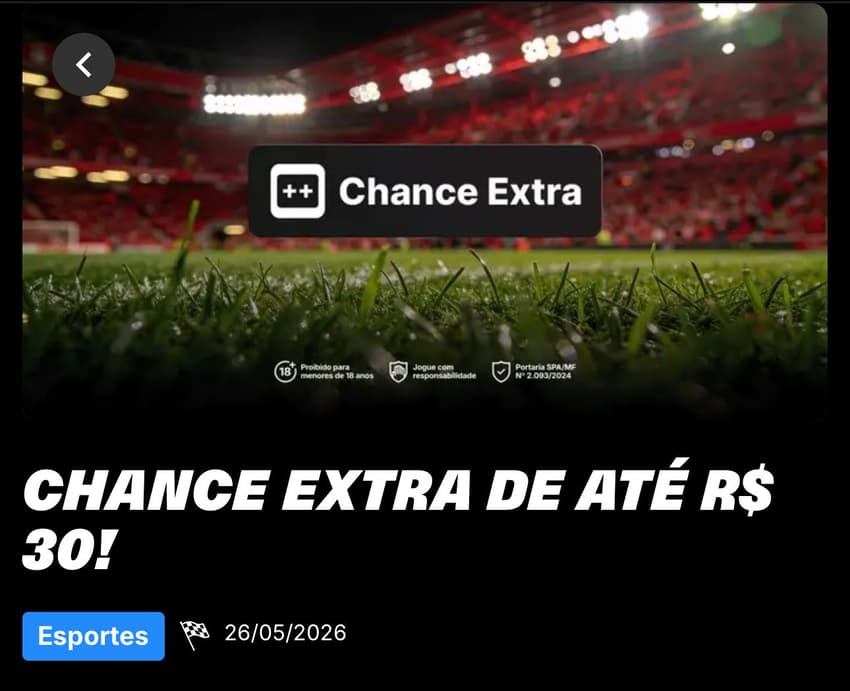 Captura de tela da promoção Chance Extra na KTO.