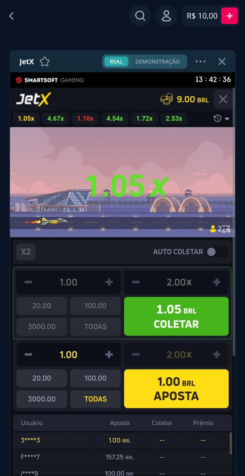 Captura de tela de como jogar JetX na Novibet.