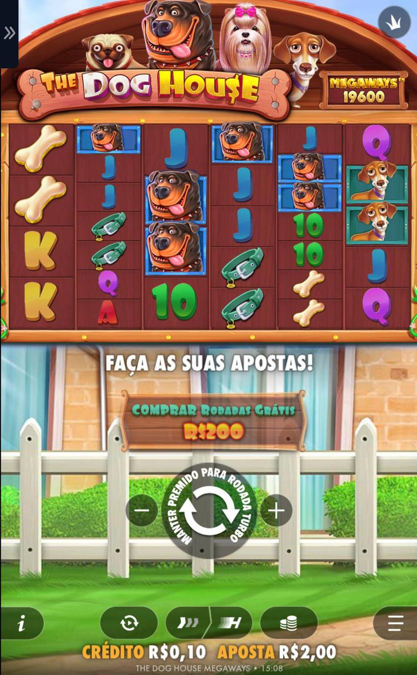 Captura de tela do slot The Dog House Megaways na Betsson.