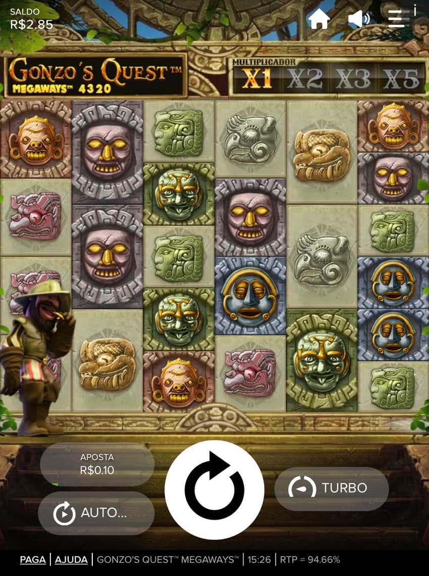 Captura de tela do slot Gonzo's Quest na EstrelaBet.