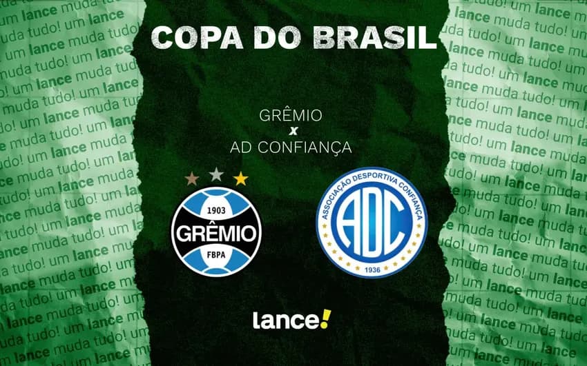 Grêmio e AD Confiança se enfrentam pela Copa do Brasil (Arte / Lance!)