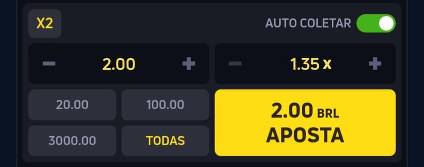 Captura de tela da interface de JetX.