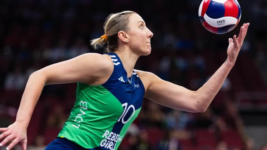 Jordan Larson em ação pelo LOVB Nebraska (Foto: Divulgação/FIVB)