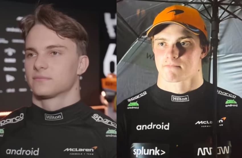 Evolução do pescoço do Oscar Piastri na F1 (Foto: Reprodução)