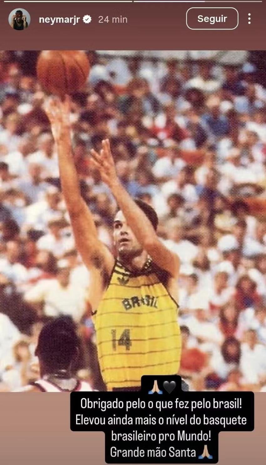 Neymar publicou homenagem a Oscar Schmidt