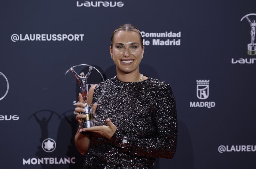 Aryna Sabalenka venceu o Prêmio Laureus nesta segunda-feira (20)