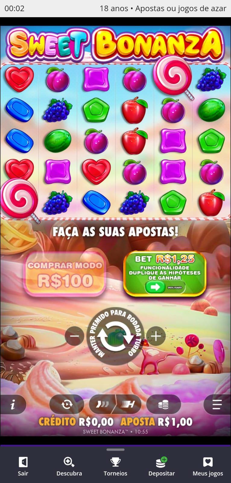Captura de tela do jogo da Pragmatic Play Sweet Bonanza na Betsson.
