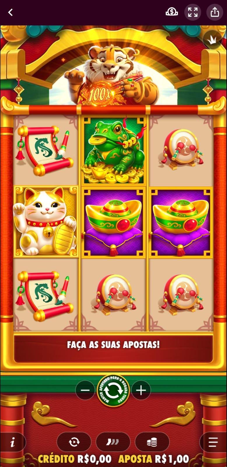 Captura de tela do jogo Tigre Sortudo na Superbet.