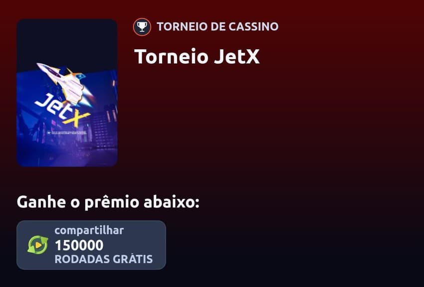 Captura de tela da página do torneio JetX no cassino da Betano.