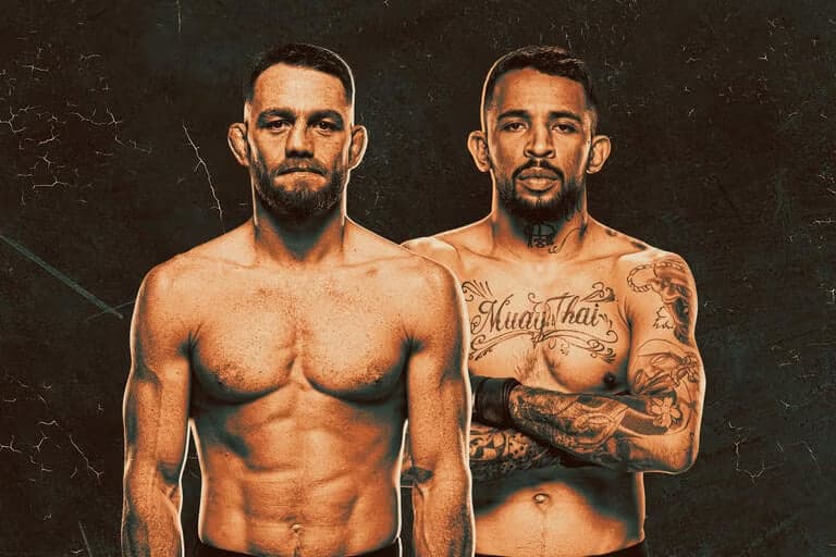 Card oficial do UFC Perth, com Carlos Prates e Jack Della Maddalena (Foto: Divulgação)