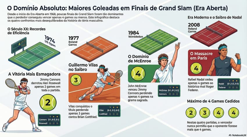 As vitórias mais implacáveis em finais de Grand Slams na Era Aberta (Reprodução)