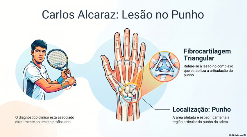 Gráfico mostra a lesão de Carlos Alcaraz (Reprodução)