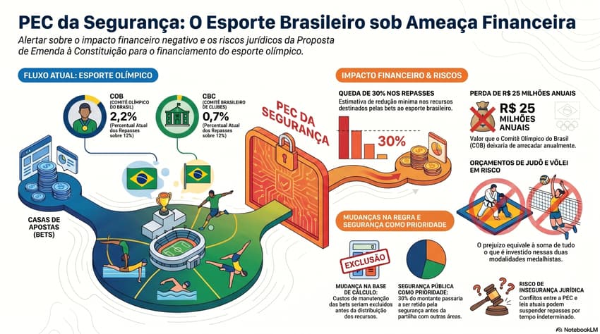 Gráfico mostra o impacto da PEC da Segurança Pública no esporte no Brasil (Reprodução)