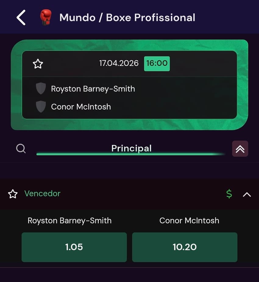  Captura de tela do mercado de apostas Vencedor 2-Way na Vbet em um evento de boxe.