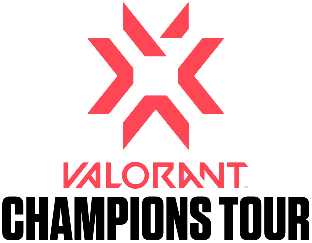 Logo oficial da Valorant Champions Tour (VCT) maior competição mundial de Valorant da Riot Games.