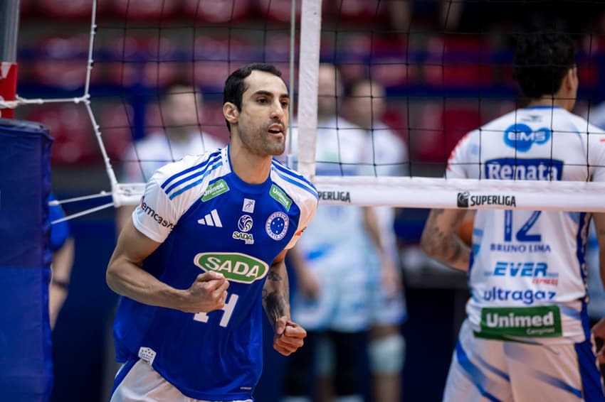 Douglas Souza, do Sada Cruzeiro, em jogo contra o Campinas pela Superliga Masculina 25/26 (Foto: Agência i7/Sada Cruzeiro)
