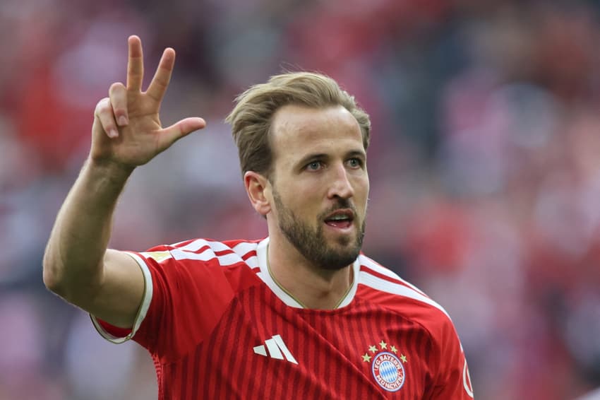 Harry Kane comemora gol pelo Bayern