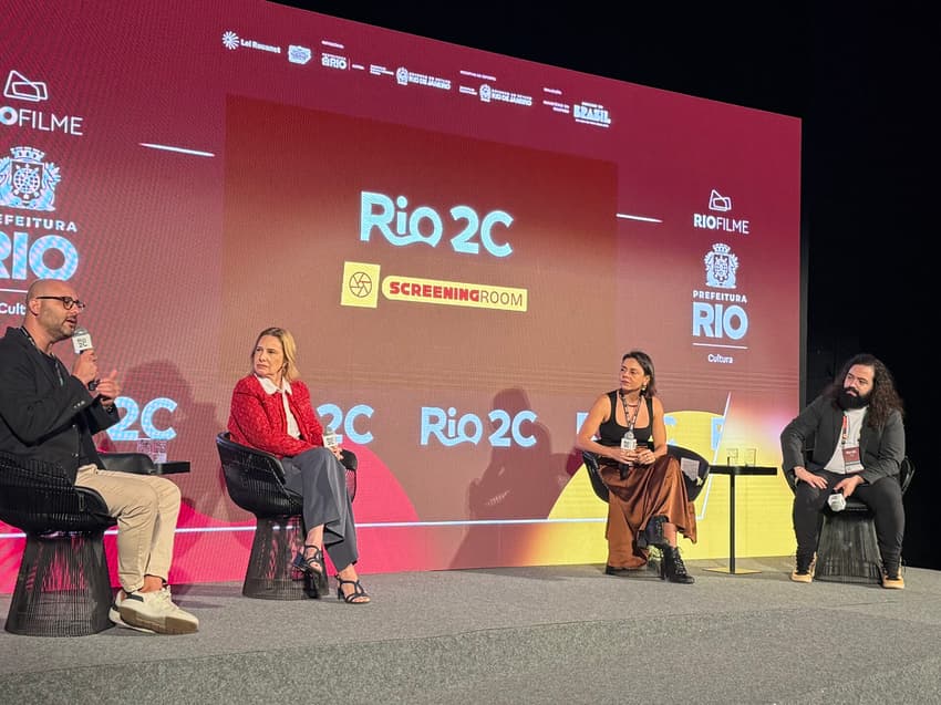 Head de Produto de Telecine e Canais de Entretenimento e Notícias da Globo, durante o painel "Impacto do Ao Vivo na Audiência e nos Negócios", realizado no palco Screening Room, no Rio2C.