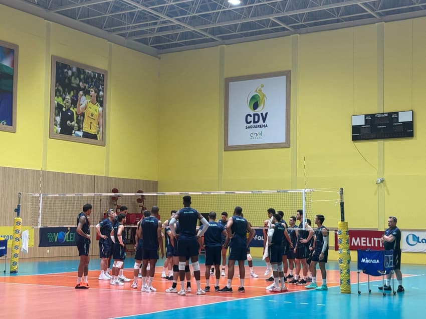 Seleção masculina de vôlei na preparação para a Liga das Nações (Foto: Andressa Simões/ Lance!)