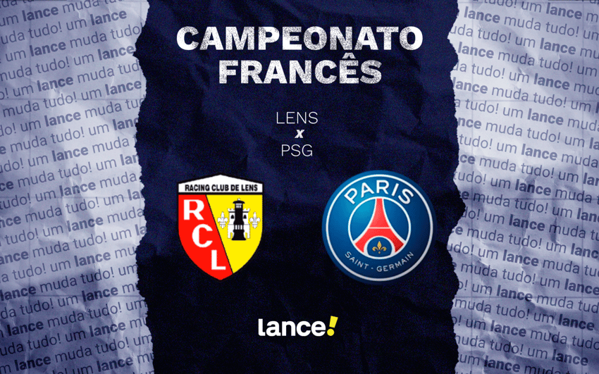 Lens x PSG pelo Campeonato Francês (Arte: Lance!)