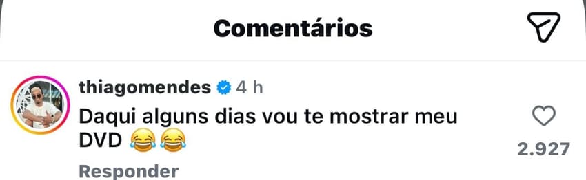 Thiago Mendes brinca com Renato Gaúcho em postagem nas redes sociais (Foto: Reprodução)