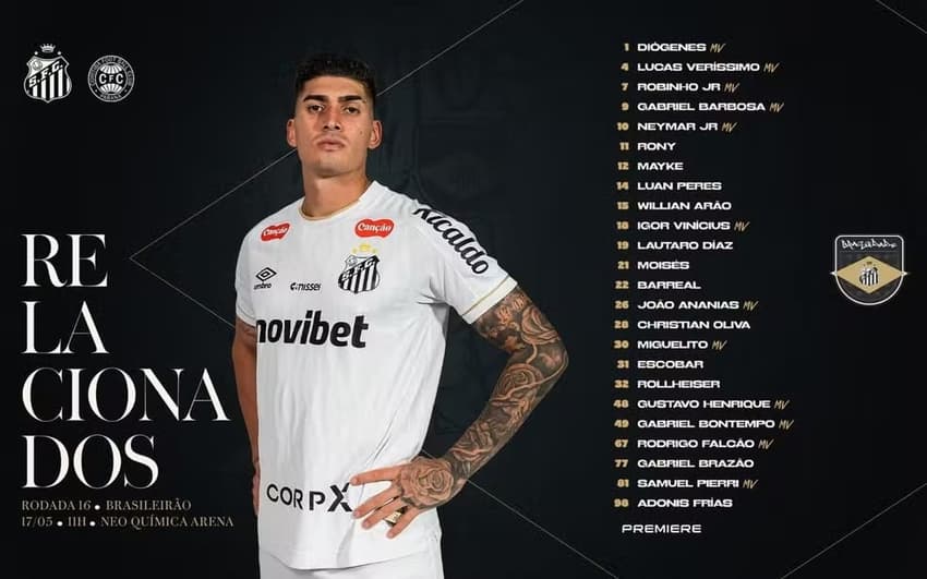 Relacionados Santos x Coritiba (Foto: Divulgação/Santos)