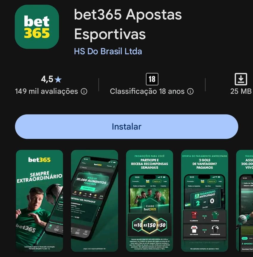 Captura de tela do app bet365 Cassino para Android.