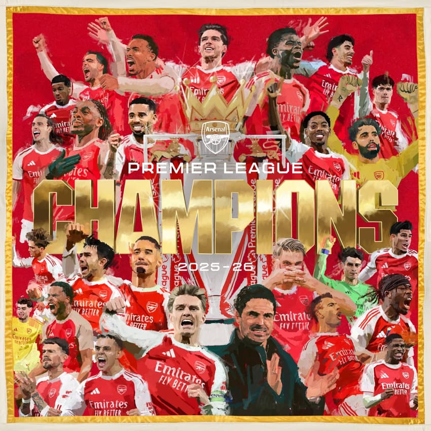 Postagem oficial do Arsenal campeão da Premier League (Foto: Divulgação)