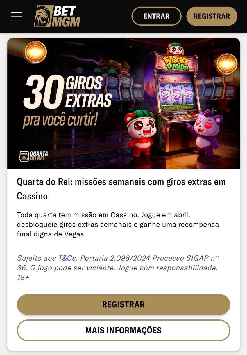 Captura de tela do bônus da BetMGM Quarta do Rei.