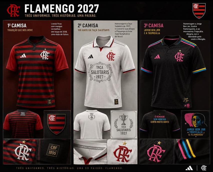Uniformes Flamengo IA Jorge Ben Jor