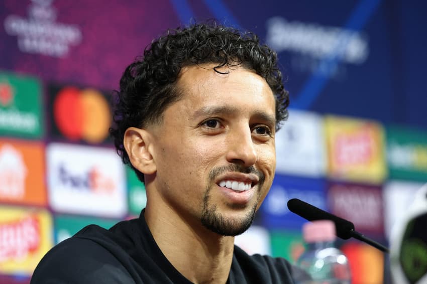 Capitão do PSG, Marquinhos demonstrou confiança durante coletiva (Foto: FRANCK FIFE / POOL / AFP)