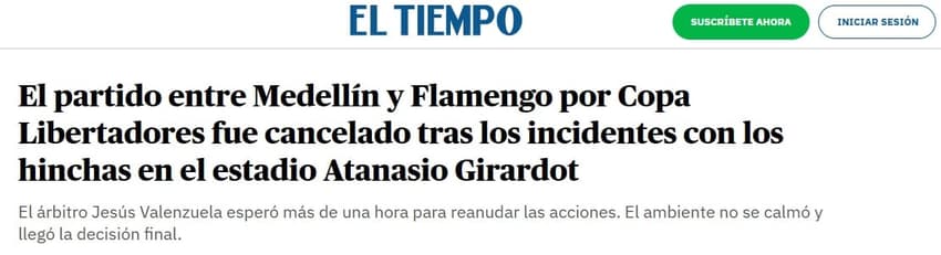 Imprensa sul-americana repercute incidentes em Independiente Medellín x Flamengo