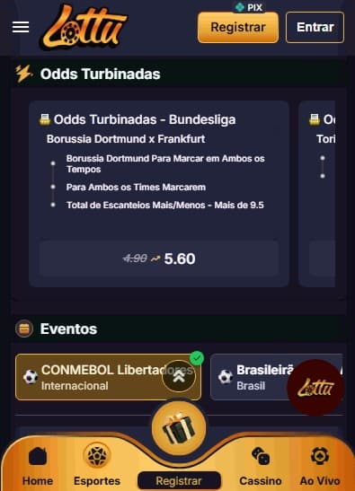 Captura de tela das Odds Turbinadas da Lottu, disponíveis também para favoritos da Copa do Mundo 2026.