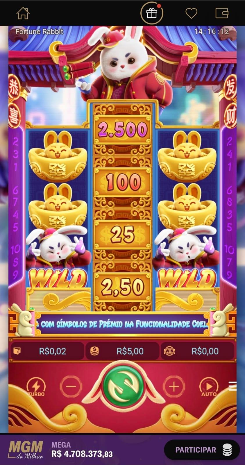 Captura de tela do Fortune Tiger, um jogo da PG Soft com porcentagem de retorno de 96,75%, sendo jogado na BetMGM.