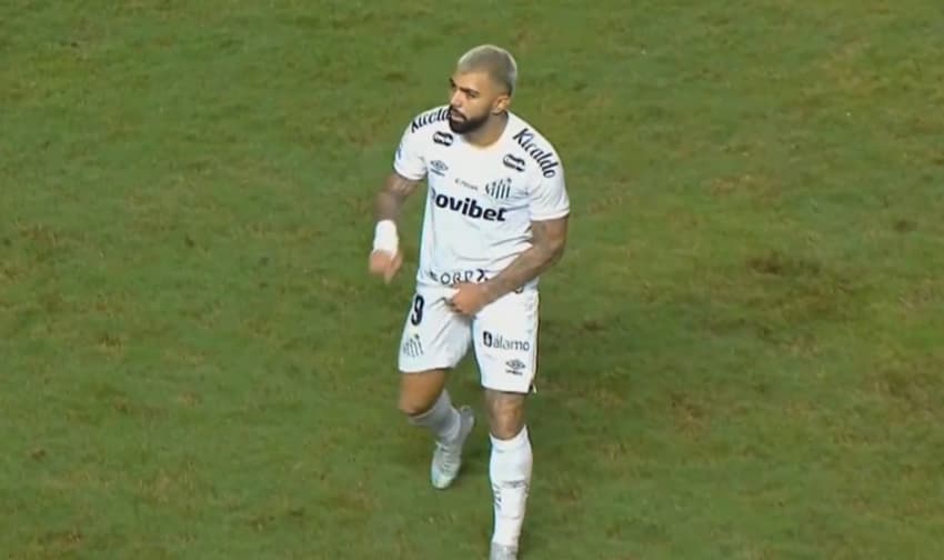Gabigol foi expulso após gesto obsceno (Foto: Reprodução)