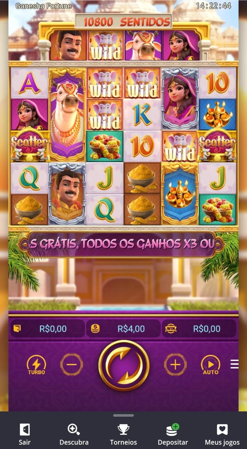 Captura de tela do jogo da PG Soft Ganesha Gold em uma sessão de apostas no cassino online da Betsson.