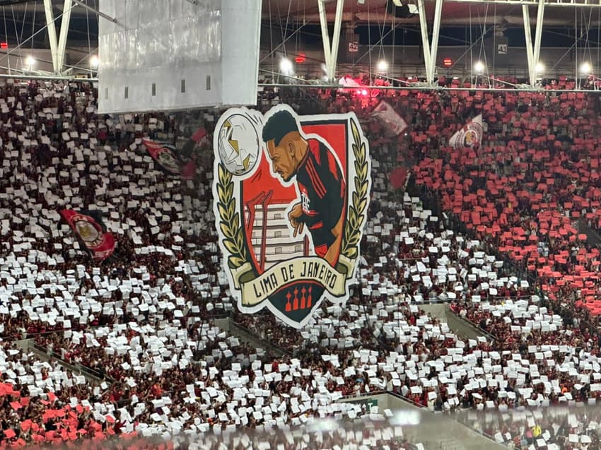 Mosaico com o gol do Danilo em Flamengo x Palmeiras na final da Libertadores (Foto: Lucas Bayer/Lance!)