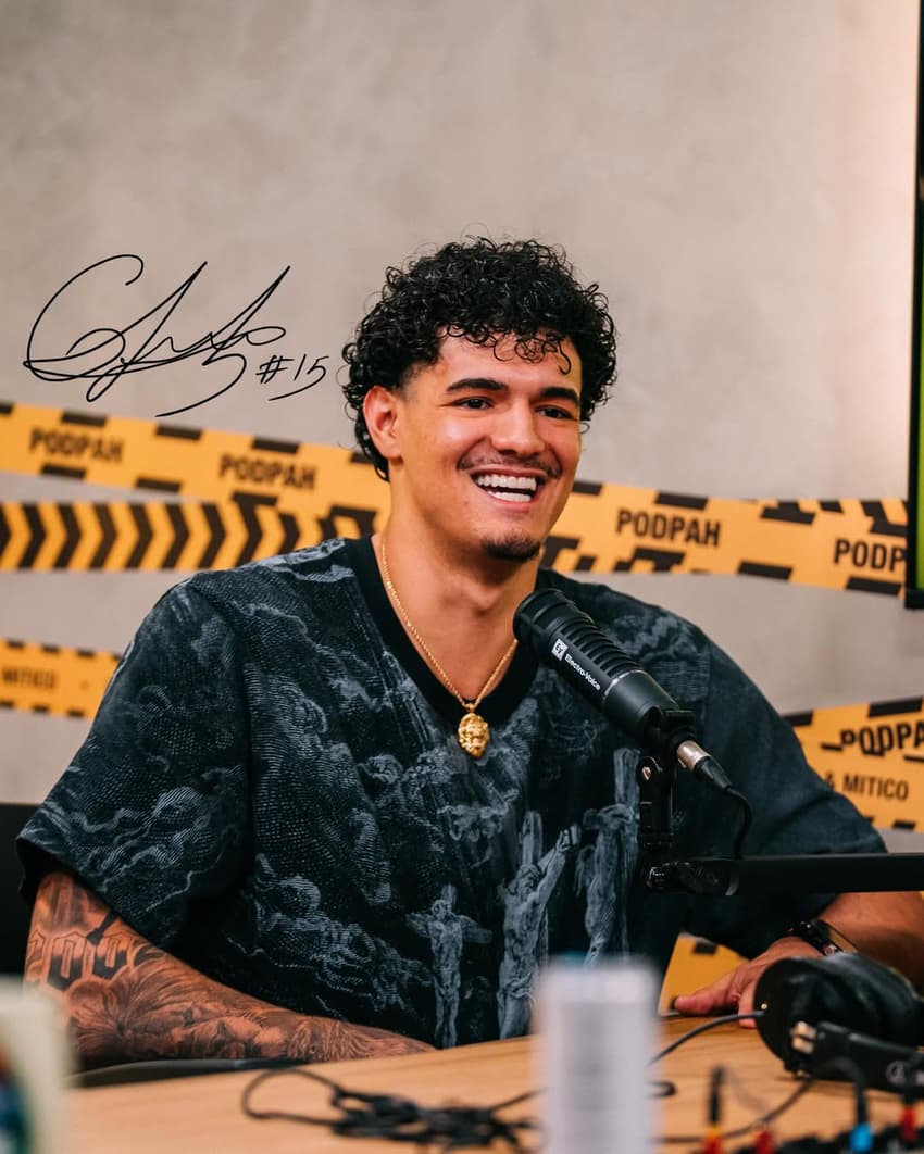 O brasileiro Gui Santos, durante participação no PodPah