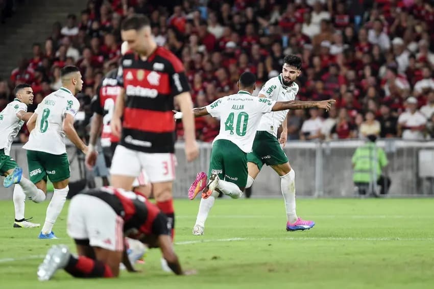 Flaco celebra gol do Palmeiras contra o Flamengo (Foto: Alexandre Durão/Zimel Press/Folhapress)