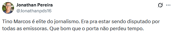 Internauta falando de Tino Marcos no Porta dos Fundos